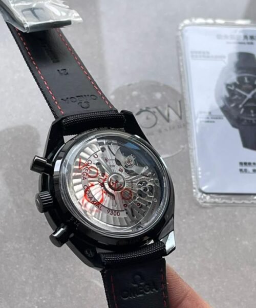 SPEEDMASTER "DARK SIDE OF THE MOON" REAL CERAMIC OMF 1:1 BEST EDITION BLACK BLACK ON NYLON STRAP A9300 V2 - Image 6