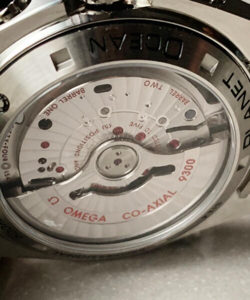 Planet Ocean SEAMASTER Chronometer OMF SS Black Matte Bezel Grey Dial on SS Bracelet A9900 (Black Balance Wheel) - Image 9