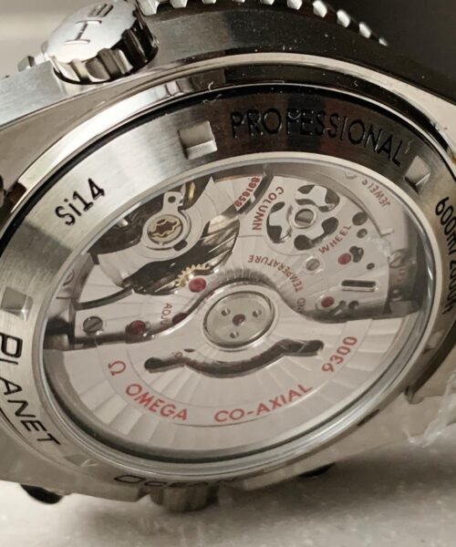 Planet Ocean SEAMASTER Chronometer OMF SS Black Matte Bezel Grey Dial on SS Bracelet A9900 (Black Balance Wheel) - Image 8