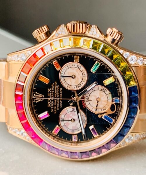 Daytona 116589RBOW YG Rainbow Crystal BLF Best Edition Black Dial on RG Bracelet A4130 - Image 3
