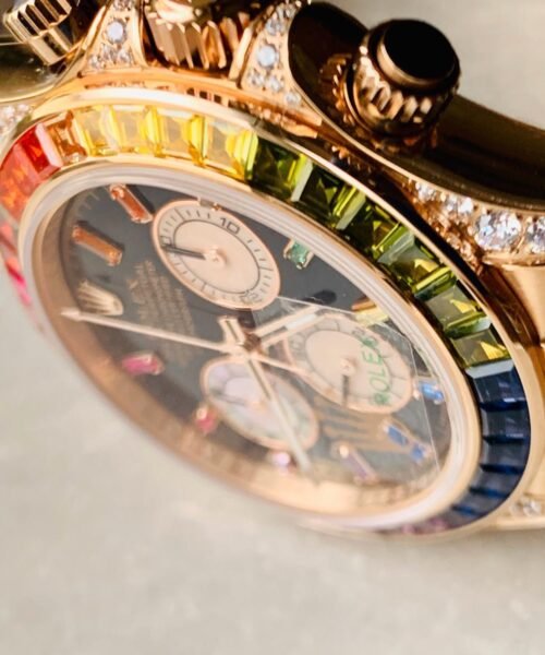 Daytona 116589RBOW YG Rainbow Crystal BLF Best Edition Black Dial on RG Bracelet A4130 - Image 5
