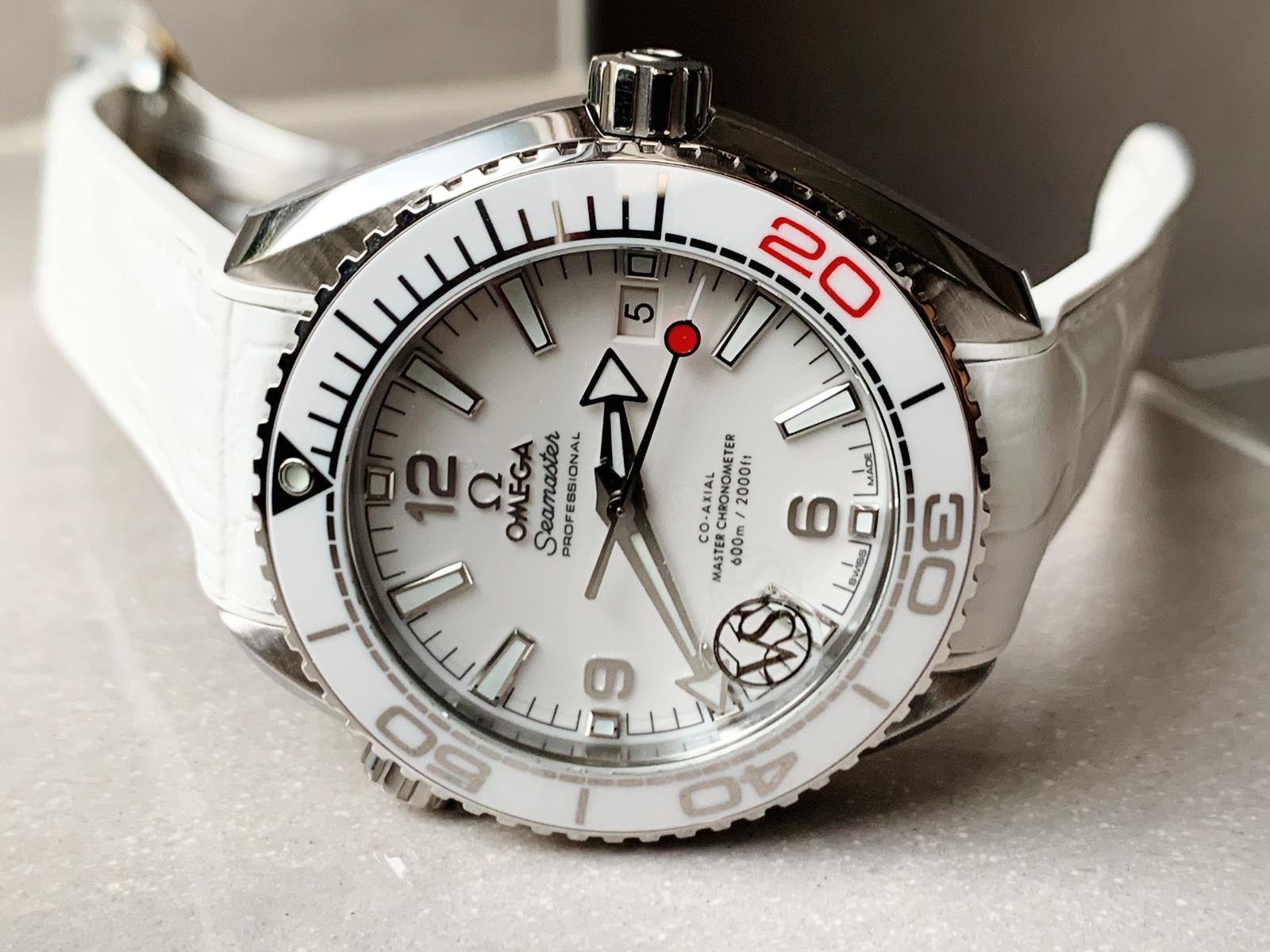 Planet Ocean SEAMASTER 39.5mm Olympic Games SS VSF 1:1 Best Edition White Dial on White Rubber Strap A8800 - Image 3