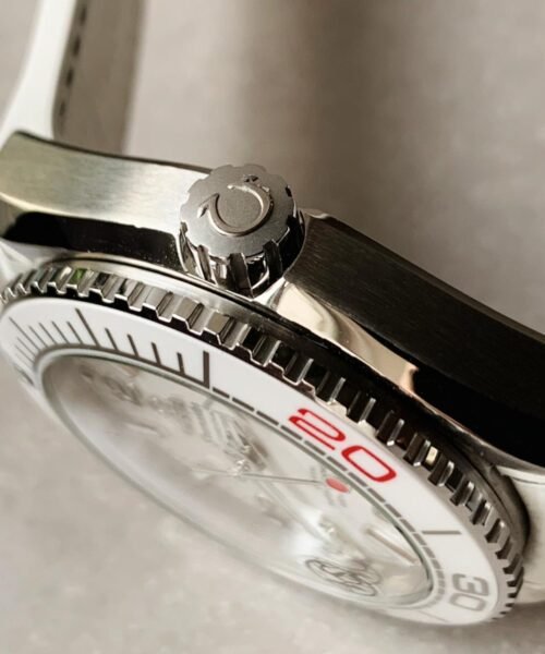Planet Ocean SEAMASTER 39.5mm Olympic Games SS VSF 1:1 Best Edition White Dial on White Rubber Strap A8800 - Image 6