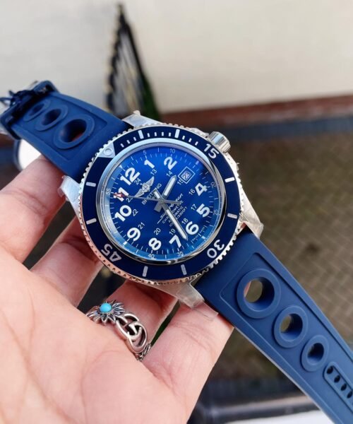 SuperOcean II 44mm GF 1:1 Best Edition Blue Dial on Blue Rubber Strap A2824 - Image 3