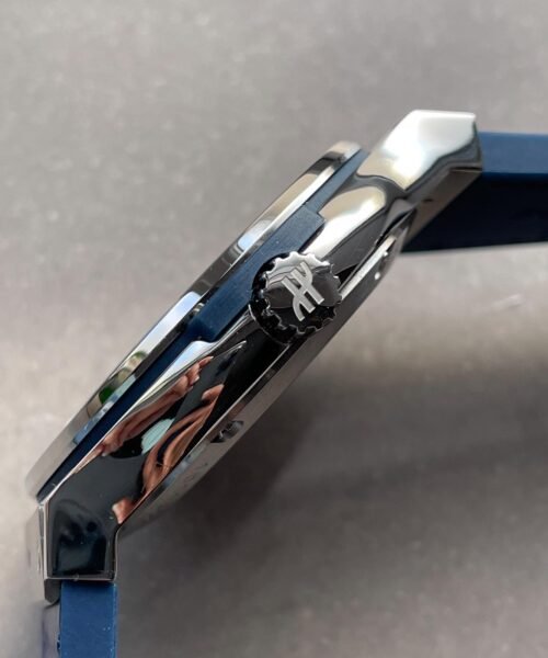 Classic Fusion 45mm SS HBF 1:1 Best Edition Blue Dial on Blue Gummy Strap A2892 - Image 7