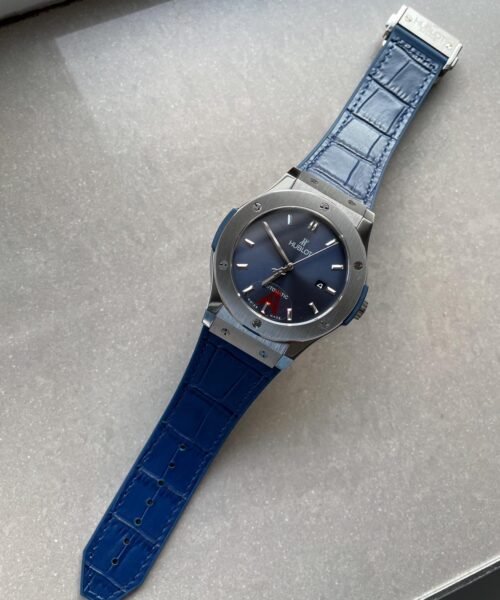 Classic Fusion 45mm SS HBF 1:1 Best Edition Blue Dial on Blue Gummy Strap A2892 - Image 3
