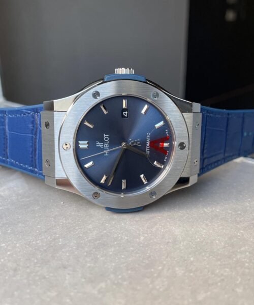Classic Fusion 45mm SS HBF 1:1 Best Edition Blue Dial on Blue Gummy Strap A2892 - Image 6