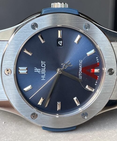 Classic Fusion 45mm SS HBF 1:1 Best Edition Blue Dial on Blue Gummy Strap A2892 - Image 4