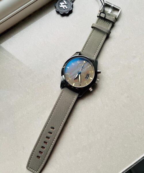 PILOT IW389001 ZF 1:1 BEST EDITION CERAMIC CASE GREEN DIAL ON GREEN NYLON STRAP A7750 - Image 5