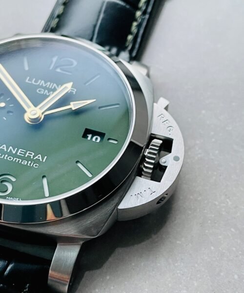 PAM1056 GMT VSF 1:1 MS DHONI Edition Green Dial on Black Leather Strap P.9011 - Image 4