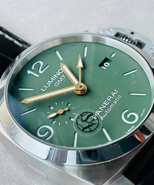 PAM1056 GMT VSF 1:1 MS DHONI Edition Green Dial on Black Leather Strap P.9011 - Image 3