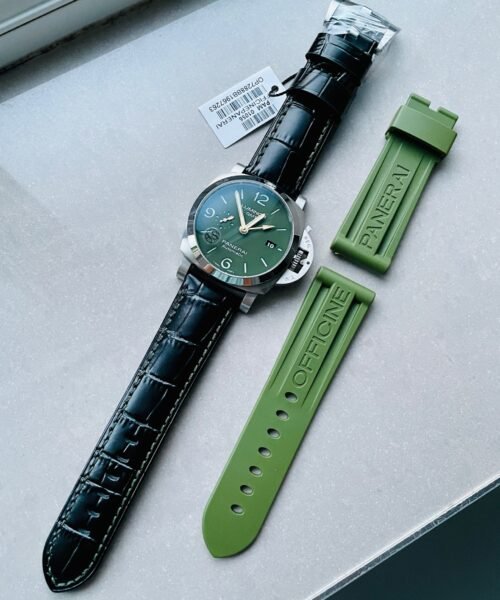PAM1056 GMT VSF 1:1 MS DHONI Edition Green Dial on Black Leather Strap P.9011 - Image 7