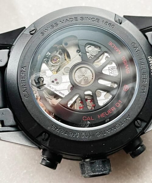 Calibre Heuer 01 Chrono 43mm Ceramic XF 1:1 Best Edition Skeleton Dial on Black Ceramic Strap A1887 - Image 8