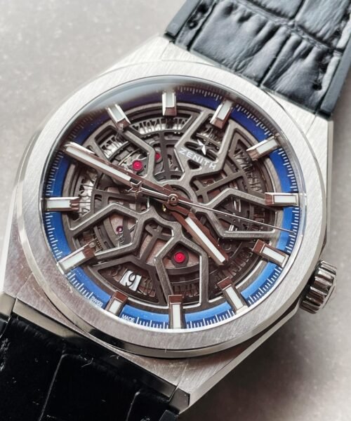 Defy Classic LF 1:1 Best Edition Skeleton Blue Dial on Blue Gummy Strap A2892 - Image 2