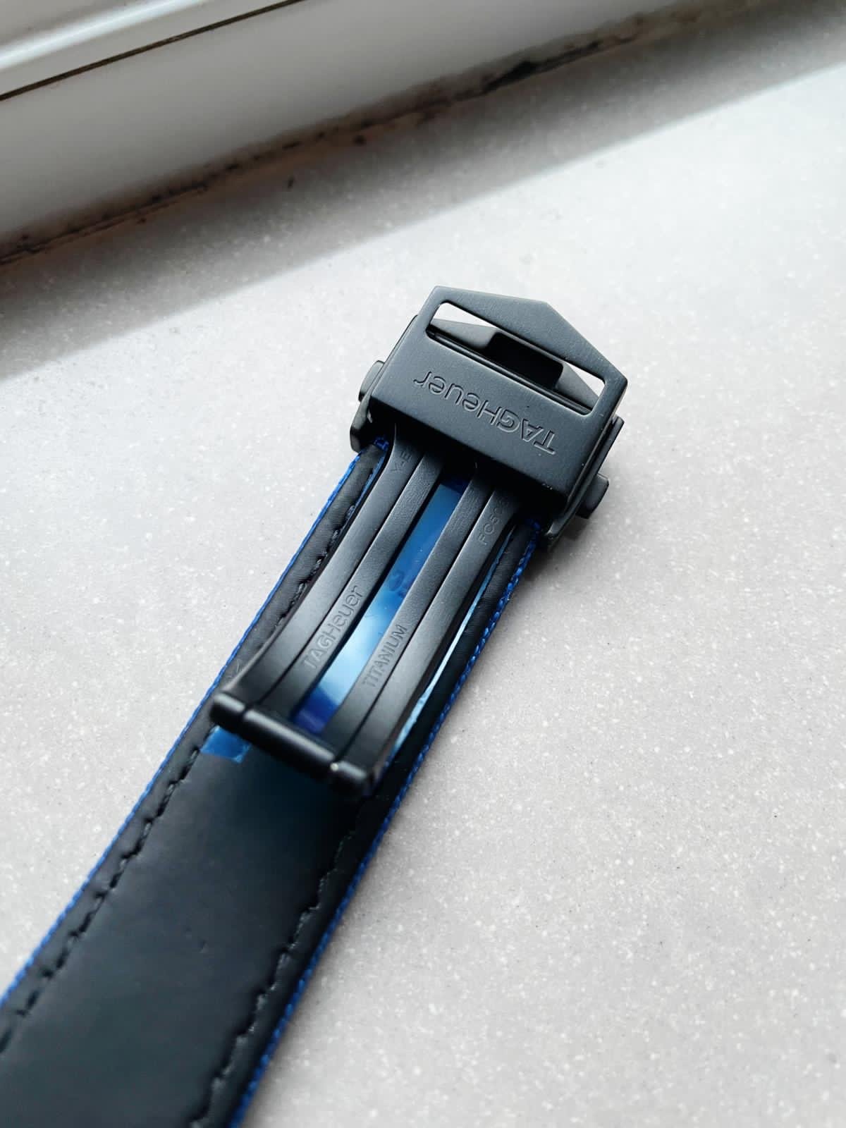 Aquaracer Calibre 43mm SS V6F Best Edition Black Blue Textured Dial Black Blue Ceramic Bezel on Blue Nylon Strap A2824 - Image 11