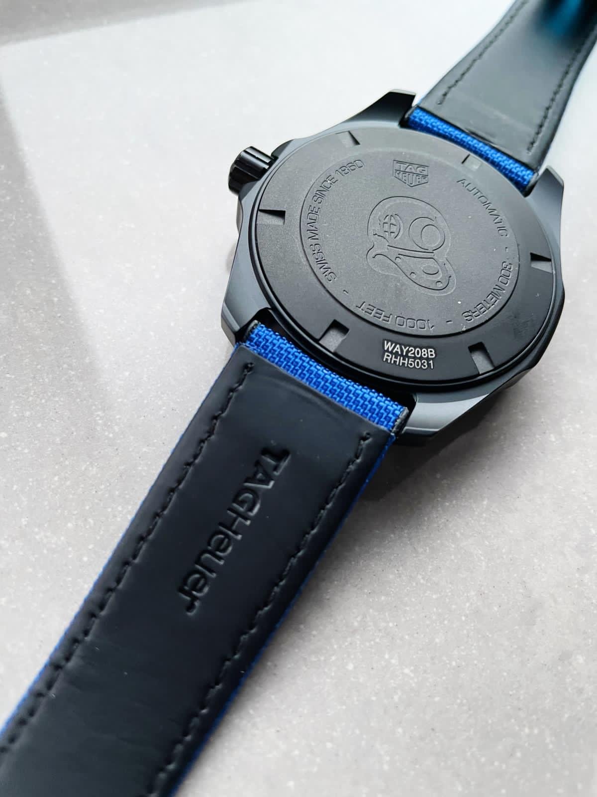 Aquaracer Calibre 43mm SS V6F Best Edition Black Blue Textured Dial Black Blue Ceramic Bezel on Blue Nylon Strap A2824 - Image 8