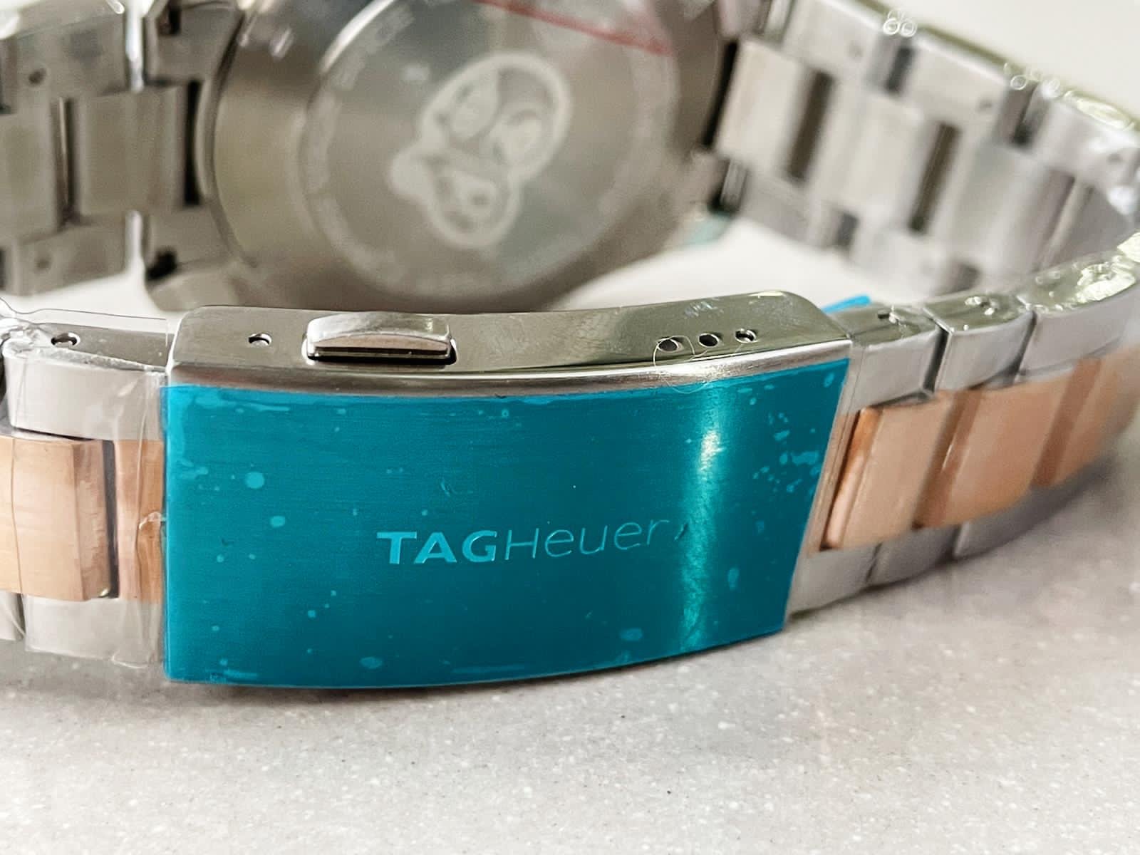 Aquaracer 41mm white face Stainless Steel RG bezel SS strap - Image 10