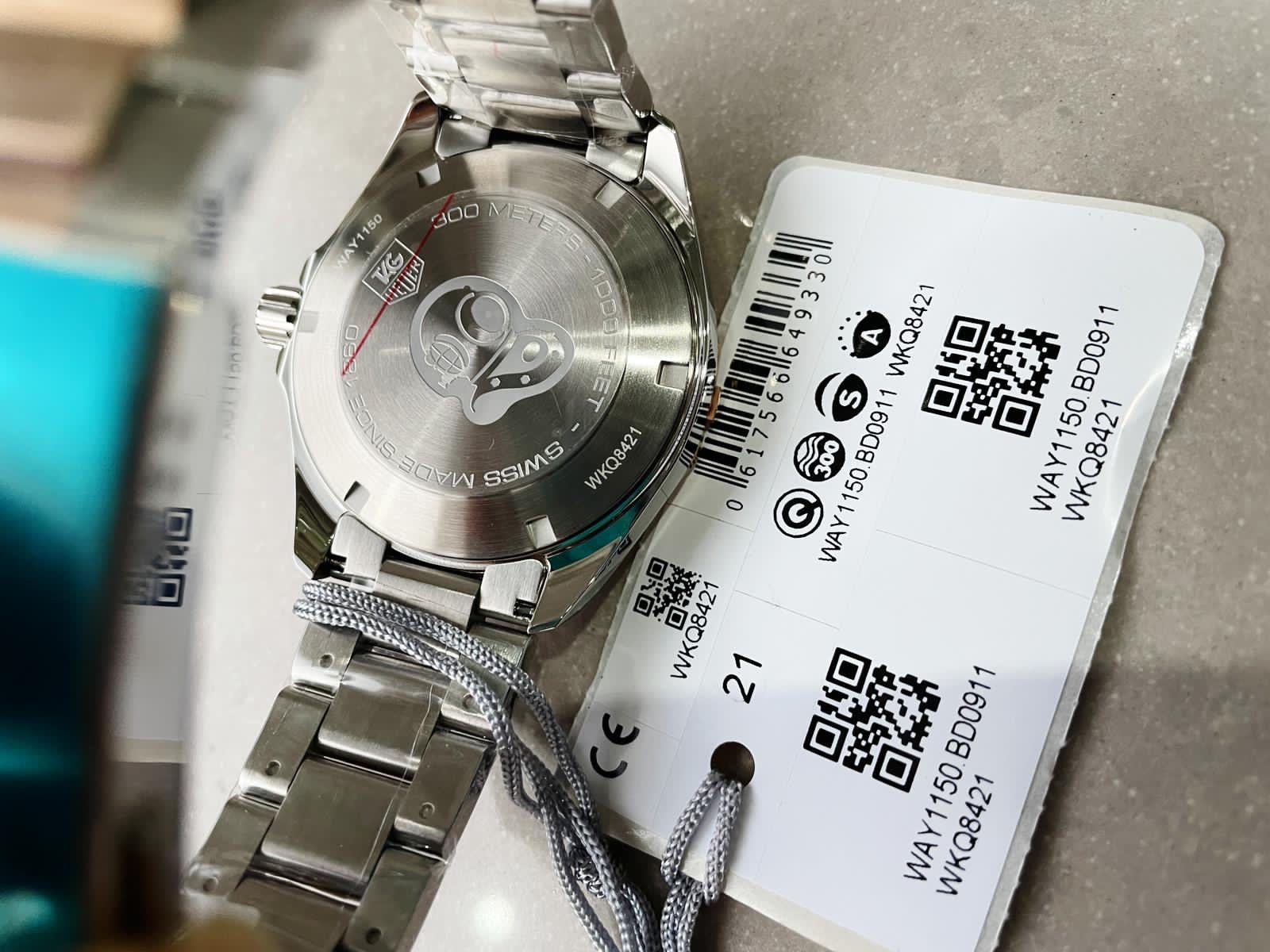 Aquaracer 41mm white face Stainless Steel RG bezel SS strap - Image 8
