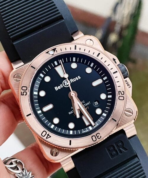 BR 03-92 Diver RG Black Dial on Rubber Strap MIYOTA 9015 - Image 2