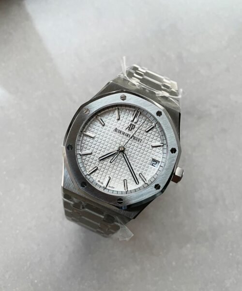 Royal Oak 41mm 15500 SS ZF 1:1 Best Edition White Textured Dial on SS Bracelet A4302 V2 - Image 2