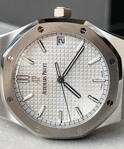 Royal Oak 41mm 15500 SS ZF 1:1 Best Edition White Textured Dial on SS Bracelet A4302 V2 - Image 3