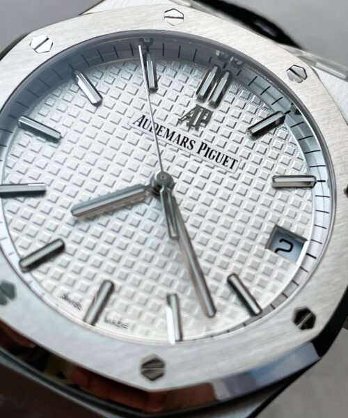 Royal Oak 41mm 15500 SS ZF 1:1 Best Edition White Textured Dial on SS Bracelet A4302 V2 - Image 7