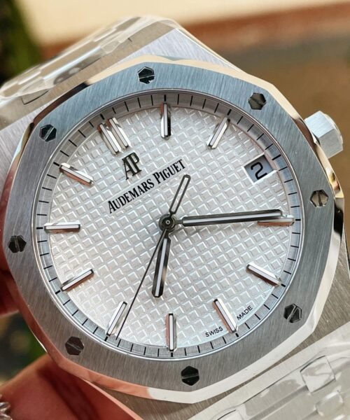 Royal Oak 41mm 15500 SS ZF 1:1 Best Edition White Textured Dial on SS Bracelet A4302 V2 - Image 6