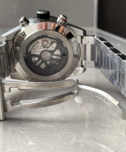 Calibre Heuer 01 Chrono SS/PVD XF Best Edition Skeleton Dial Red Hand on SS Bracelet A1887 - Image 8