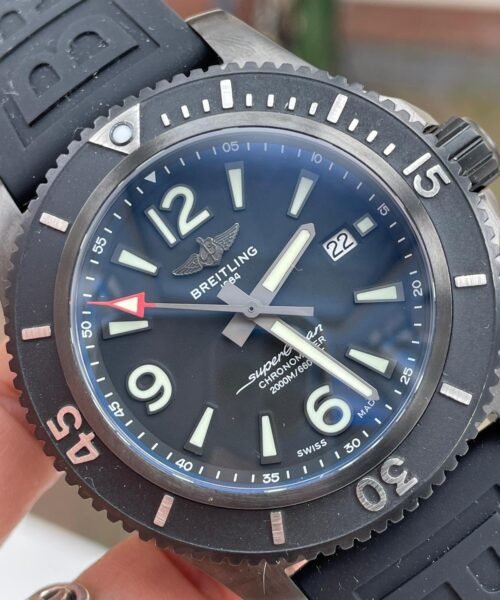 Superocean Automatic 44 TF 1:1 Best Edition Black Dial Black Bezel on Black Rubber Strap A2824 - Image 4