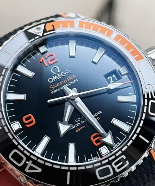 Planet Ocean 43.5mm SS VSF 1:1 Best Edition Black/Orange Bezel Black Dial on Black Nylon Strap A8900 - Image 4