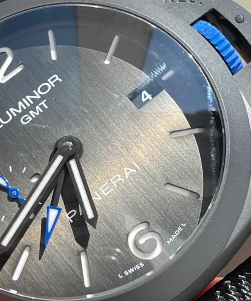 PAM1176 REAL CERAMIC V2 VSF 1:1 BLACK DIAL ON BLUE TEXTILE STRAP P9010 - Image 6