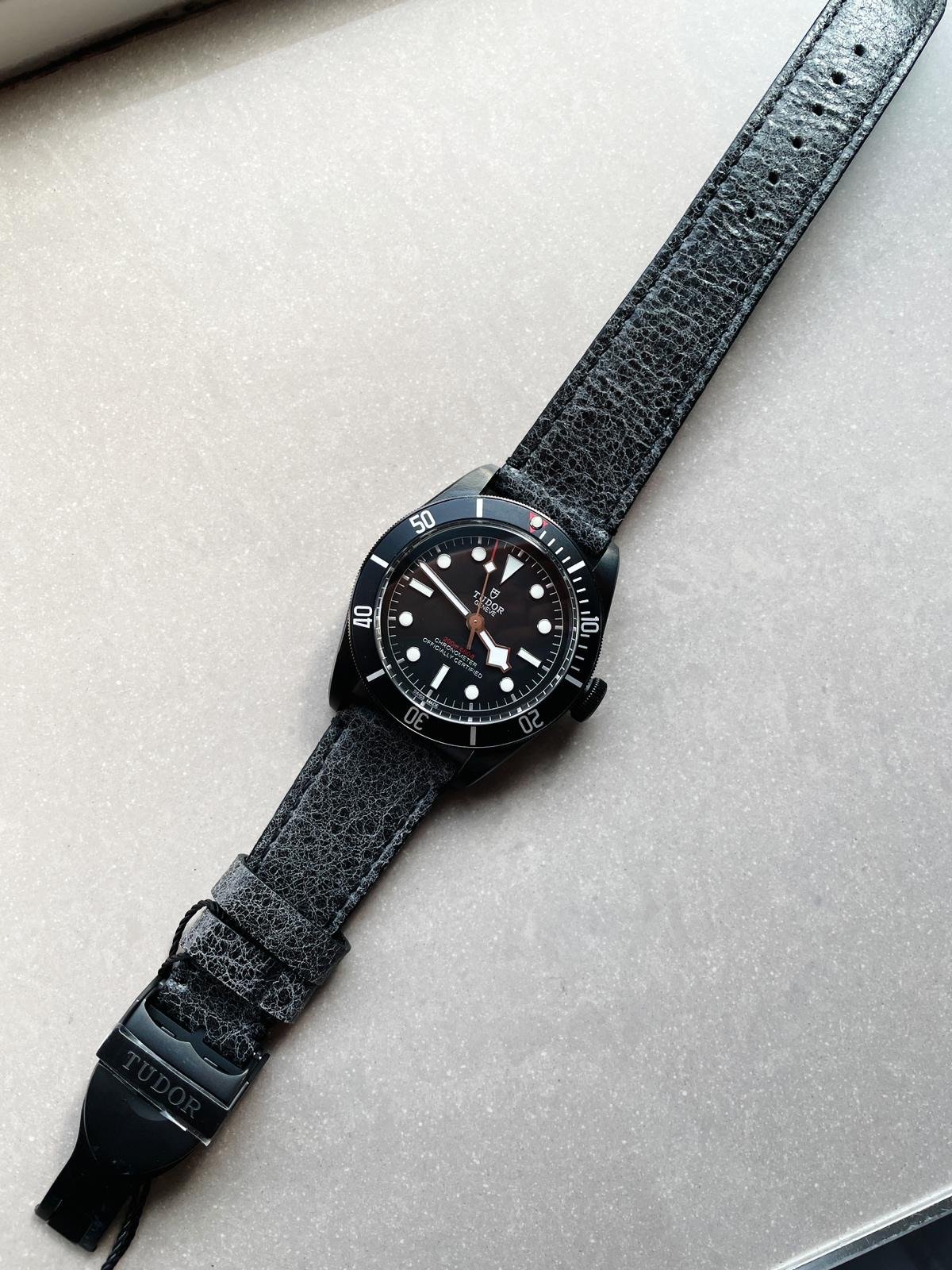 HERITAGE 2016 BLACK BAY SHIELD DLC ZF 1:1 BEST EDITION BLACK BEZEL ON ASSO. LEATHER STRAP A2824 - Image 7
