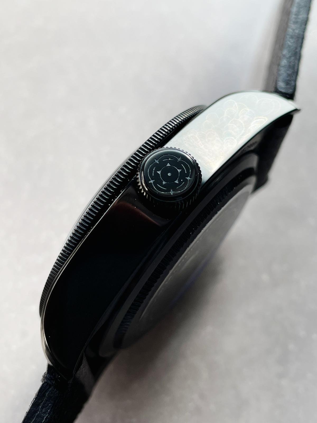 HERITAGE 2016 BLACK BAY SHIELD DLC ZF 1:1 BEST EDITION BLACK BEZEL ON ASSO. LEATHER STRAP A2824 - Image 9