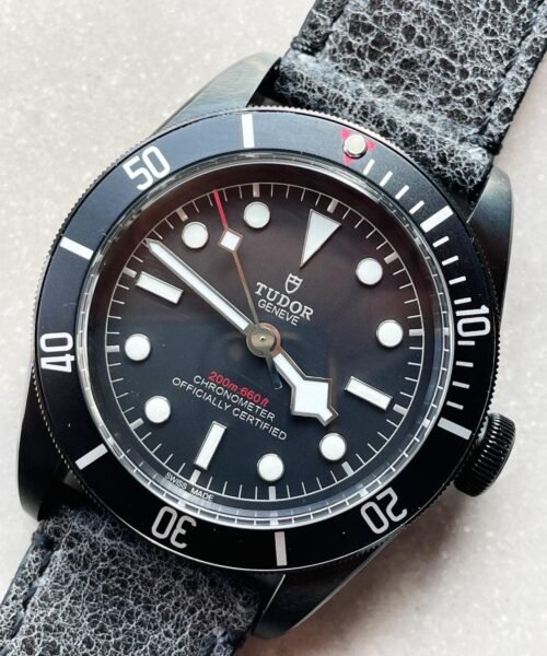 HERITAGE 2016 BLACK BAY SHIELD DLC ZF 1:1 BEST EDITION BLACK BEZEL ON ASSO. LEATHER STRAP A2824 - Image 3