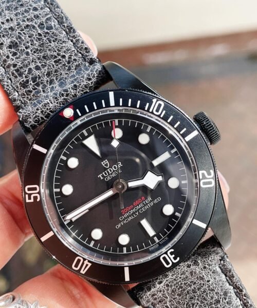 HERITAGE 2016 BLACK BAY SHIELD DLC ZF 1:1 BEST EDITION BLACK BEZEL ON ASSO. LEATHER STRAP A2824 - Image 5
