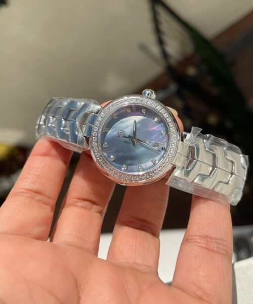 TAG LADIES BLUE DIAL DIAMOND BEZEL RONDA QUARTZ MOVEMENT SS STEEL STRAP - Image 4