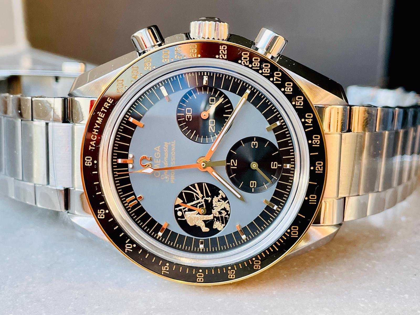Speedmaster 50th Anniversary of APOLLO 11 The Moon Landing OMF Best Edition on SS Bracelet Manual Winding Chrono Movement - Image 4
