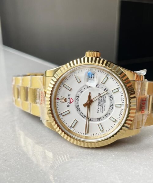 Sky-Dweller 326934 SS Noob 1:1 Best Edition White Dial on Gold SS Bracelet A23J - Image 3