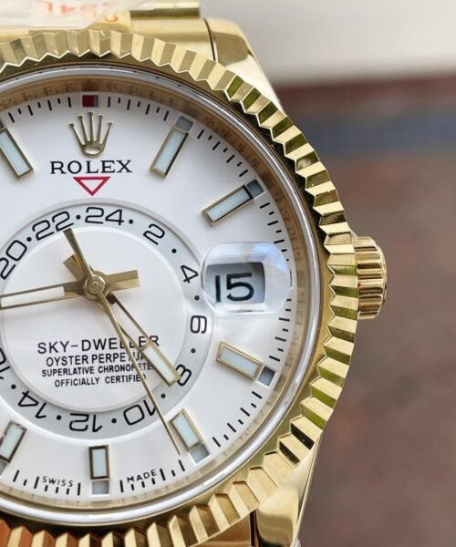 Sky-Dweller 326934 SS Noob 1:1 Best Edition White Dial on Gold SS Bracelet A23J - Image 6