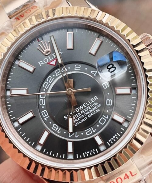 Sky-Dweller 326934 SS Noob 1:1 Best Edition Black Dial on RG SS Bracelet A23J - Image 2
