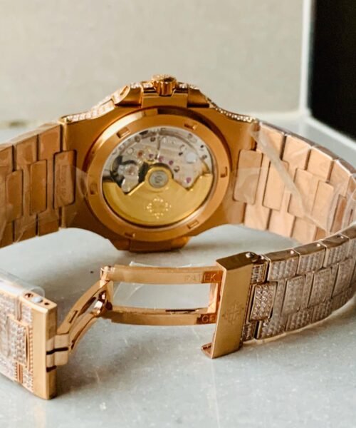 ICED Nautilus Jumbo 5711 RG TWF Full Paved Diamonds Dial Case and Bracelet A324 - Image 7