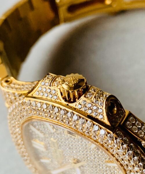 ICED Nautilus Jumbo 5711 YG TWF Full Paved Diamonds Dial Case and Bracelet A324 - Image 5