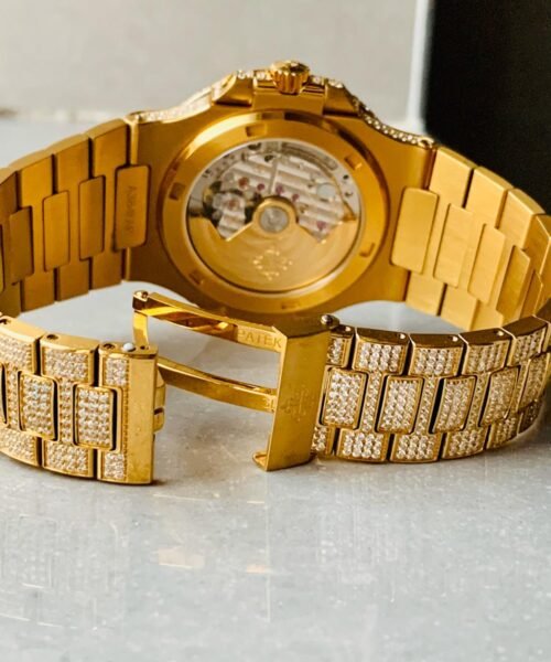 ICED Nautilus Jumbo 5711 YG TWF Full Paved Diamonds Dial Case and Bracelet A324 - Image 7