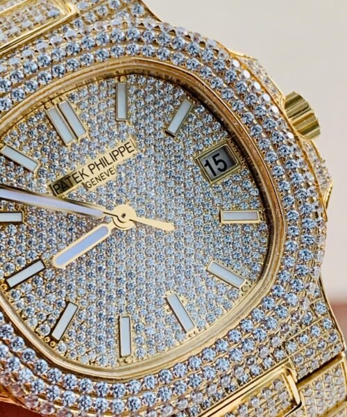 ICED Nautilus Jumbo 5711 YG TWF Full Paved Diamonds Dial Case and Bracelet A324 - Image 2