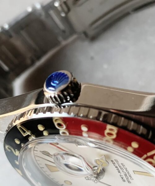 Vintage GMT Master 6542 Black/Red Bezel White Dial on SS Bracelet A2836 - Image 5