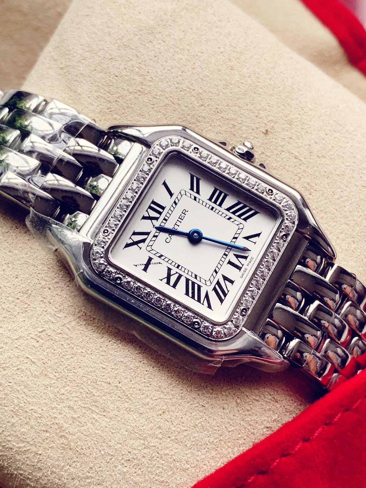 Panthère Secrete Ladies SS GF 1:1 Best Edition White Dial Diamonds Bezel on SS Bracelet Swiss Ronda Quartz - Image 5