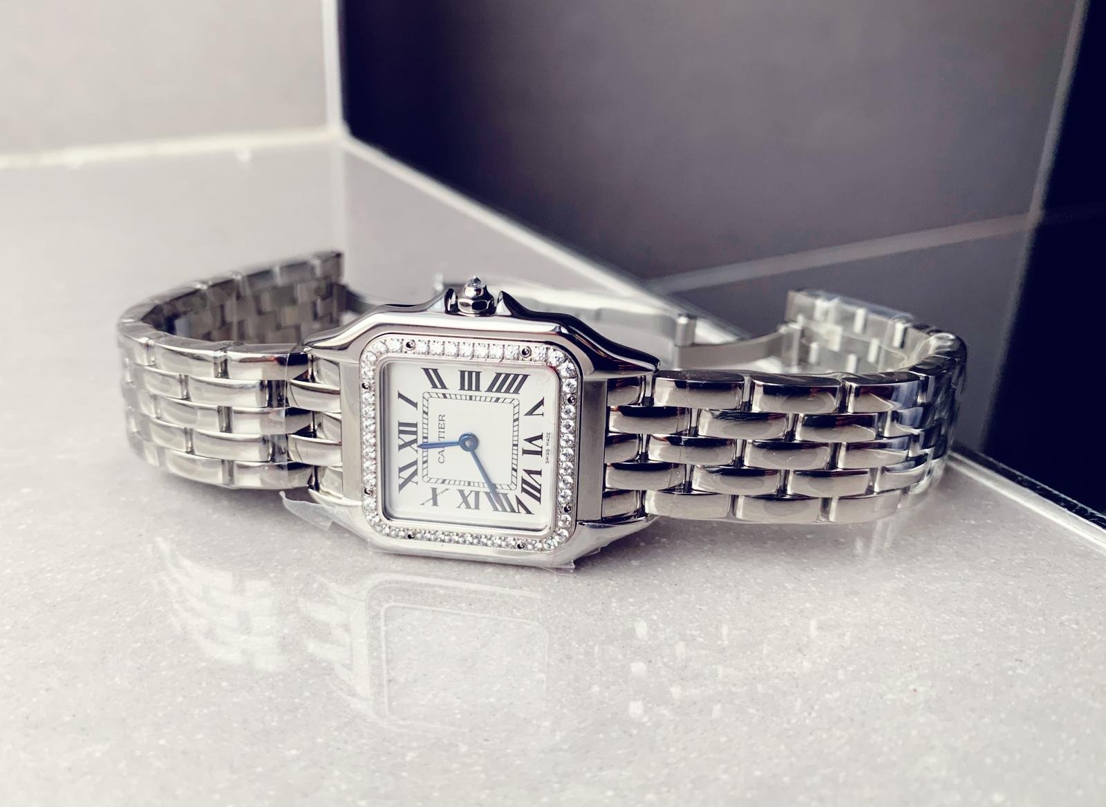 Panthère Secrete Ladies SS GF 1:1 Best Edition White Dial Diamonds Bezel on SS Bracelet Swiss Ronda Quartz - Image 7
