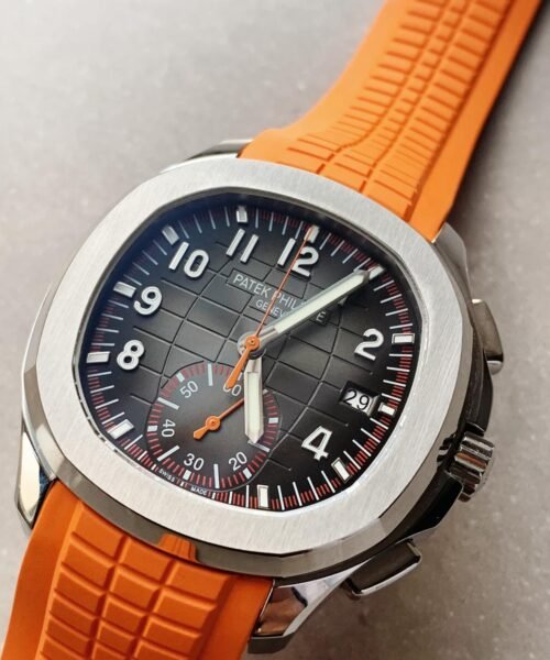 Aquanaut 5168G 42mm SS ZF 1:1 Best Edition Black Dial on Orange Rubber Strap - Image 4