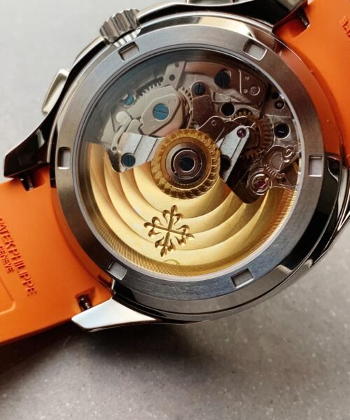 Aquanaut 5168G 42mm SS ZF 1:1 Best Edition Black Dial on Orange Rubber Strap - Image 8