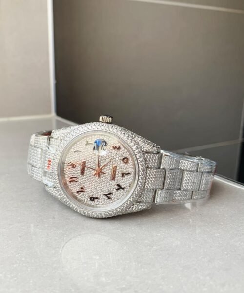 OYSTER PERPETUAL 41mm 904L SS MOISSANITE DIAMONDS BRACELET AND DIAL A2824 iced out - Image 3